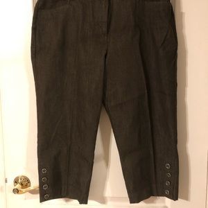 Brown Denim Capri Pants